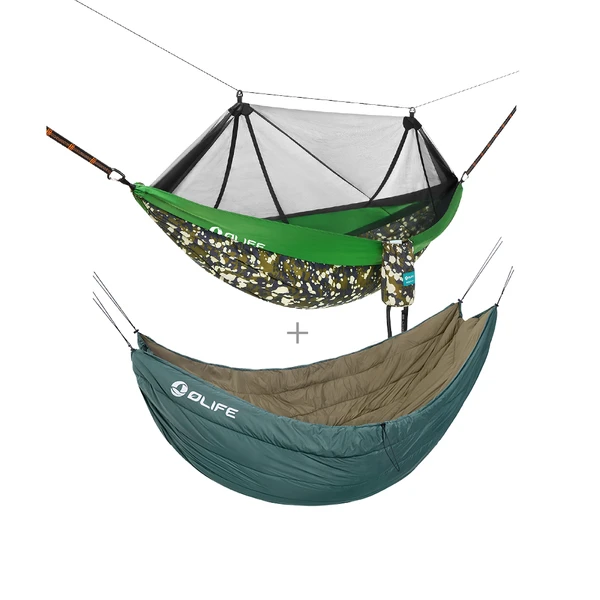 Outdoor-Hängematte mit Moskitonetz Olife und Camping-Hängematte Underquilt Sunbreeze Bundle