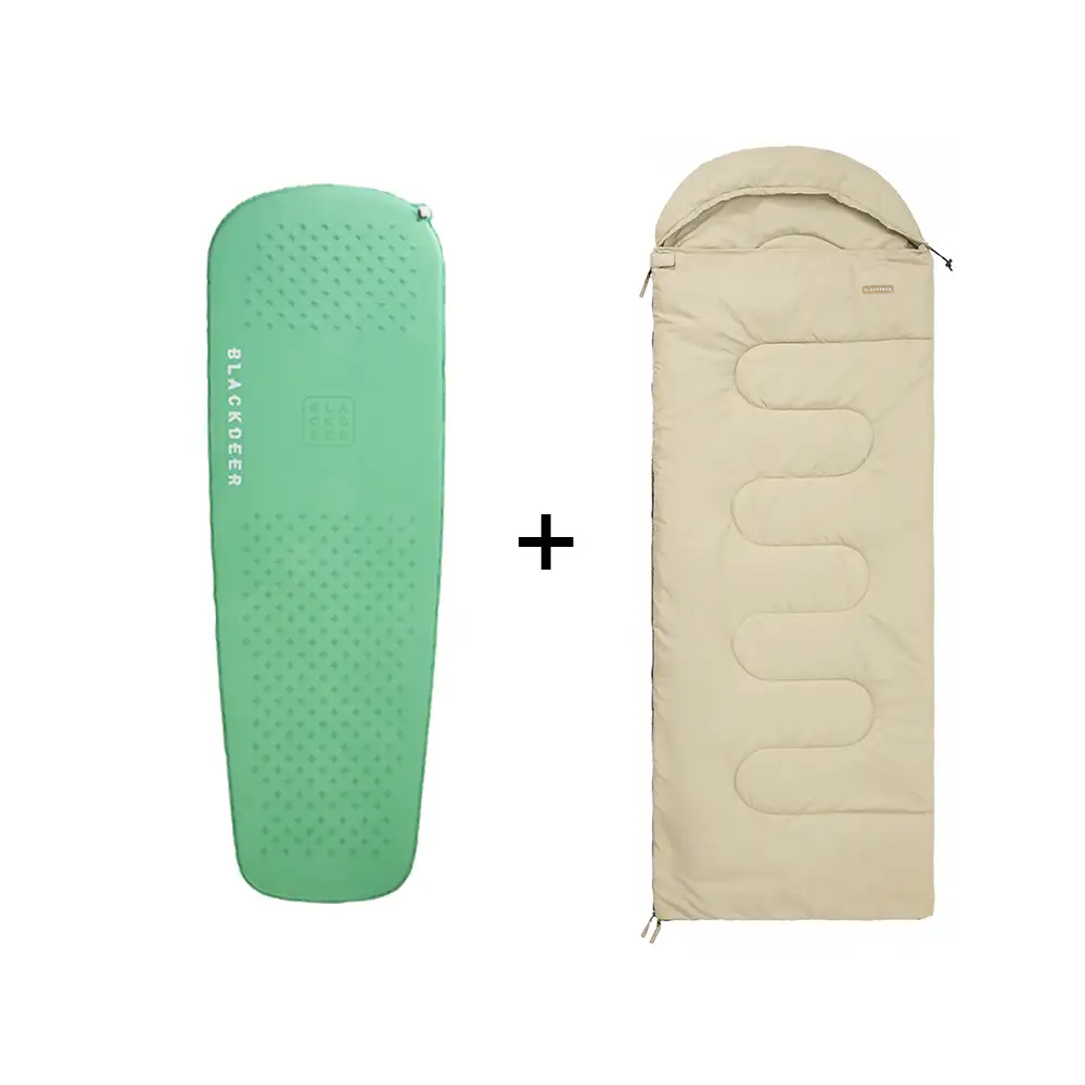 Butterfly Selbstaufblasende Isomatte mit Cotton Deckenschlafsack  BLACKDEER Bundle