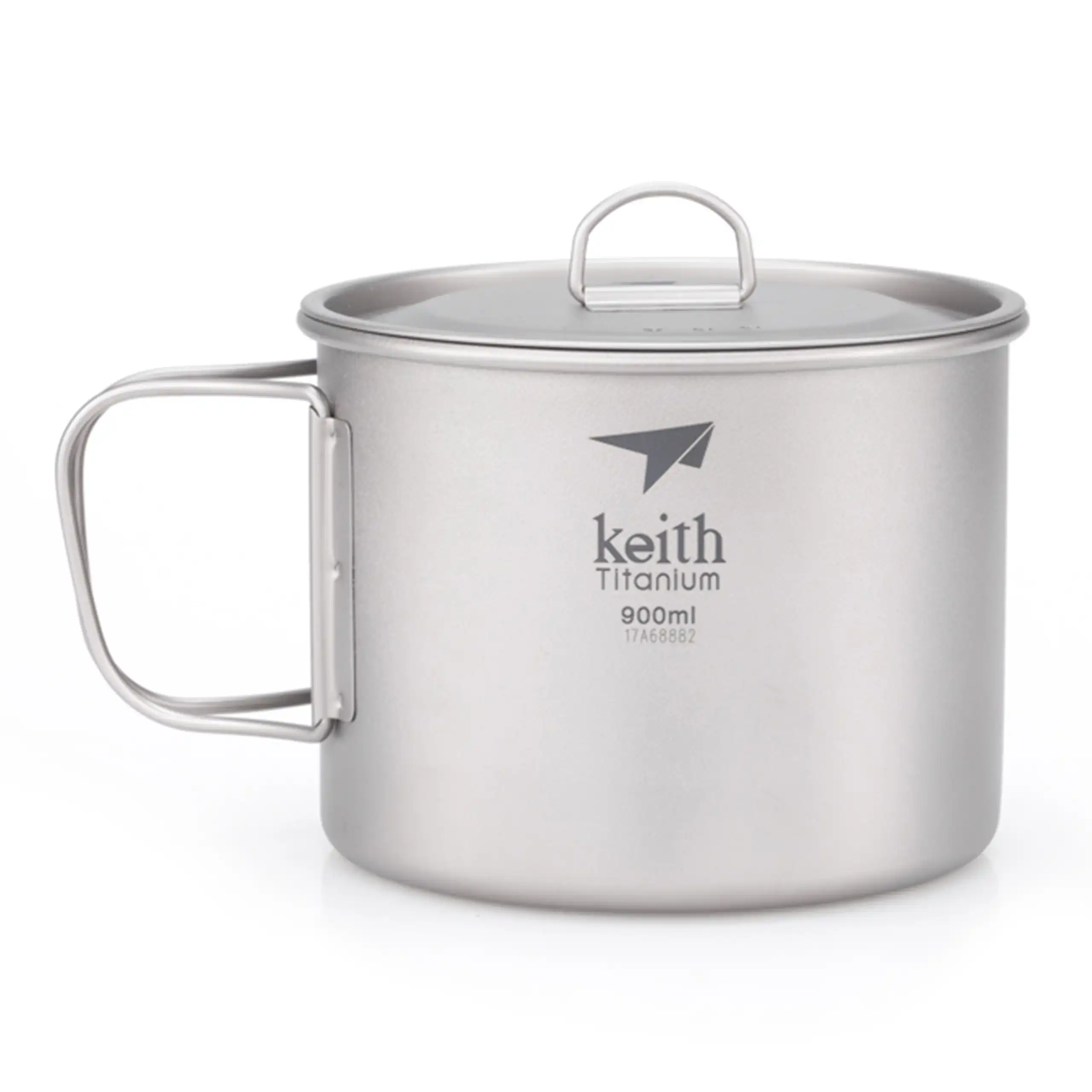 KEITH Titanbecher mit faltbarem Griff und Deckel