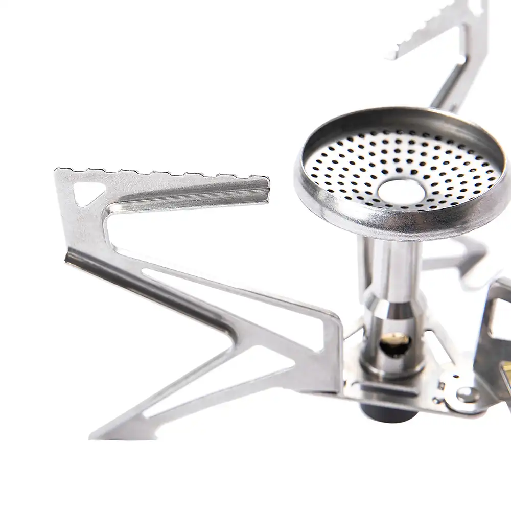 POLARIS Remote Faltbarer kleiner Gaskocher Trekking mit Feast 1 Camping-Kochgeschirr Set