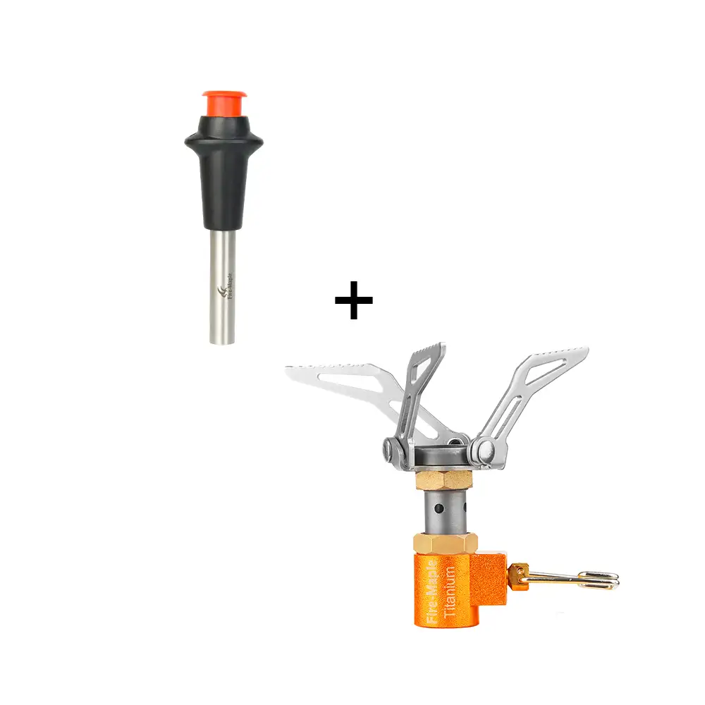 FMS-300T Mini-Gaskocher mit Titan-Topfauflage (45g) und Mini-Piezozünder Firemaple Bundle