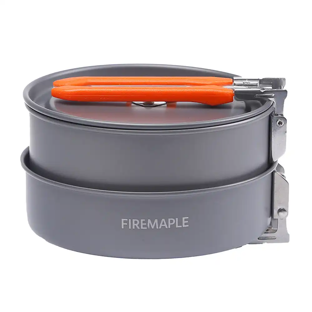 FMS-121 Spark Trekking-Gaskocher Windschutz und Feast 1 Camping-Kochgeschirr Set Firemaple Bundle