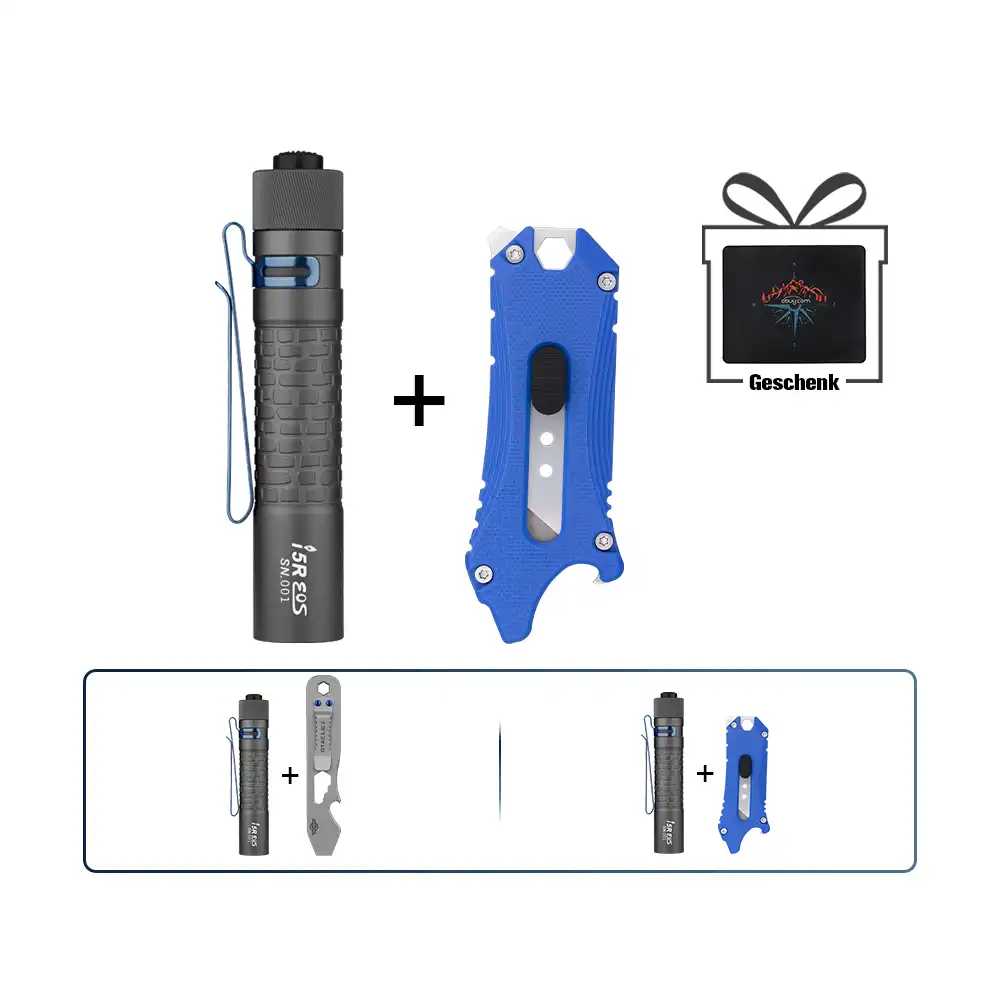 Olight I5R EOS Taschenlampe + Otacle Multifunktionsmesser Bundle mit Geschenk