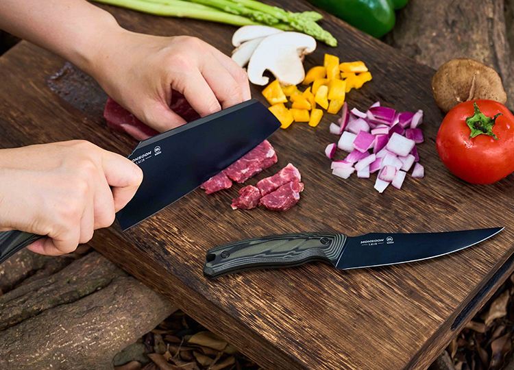 OLIGHT OREMAKE Monsoon Outdoor Kitchen Knife Set with Leather Sheath  Portable