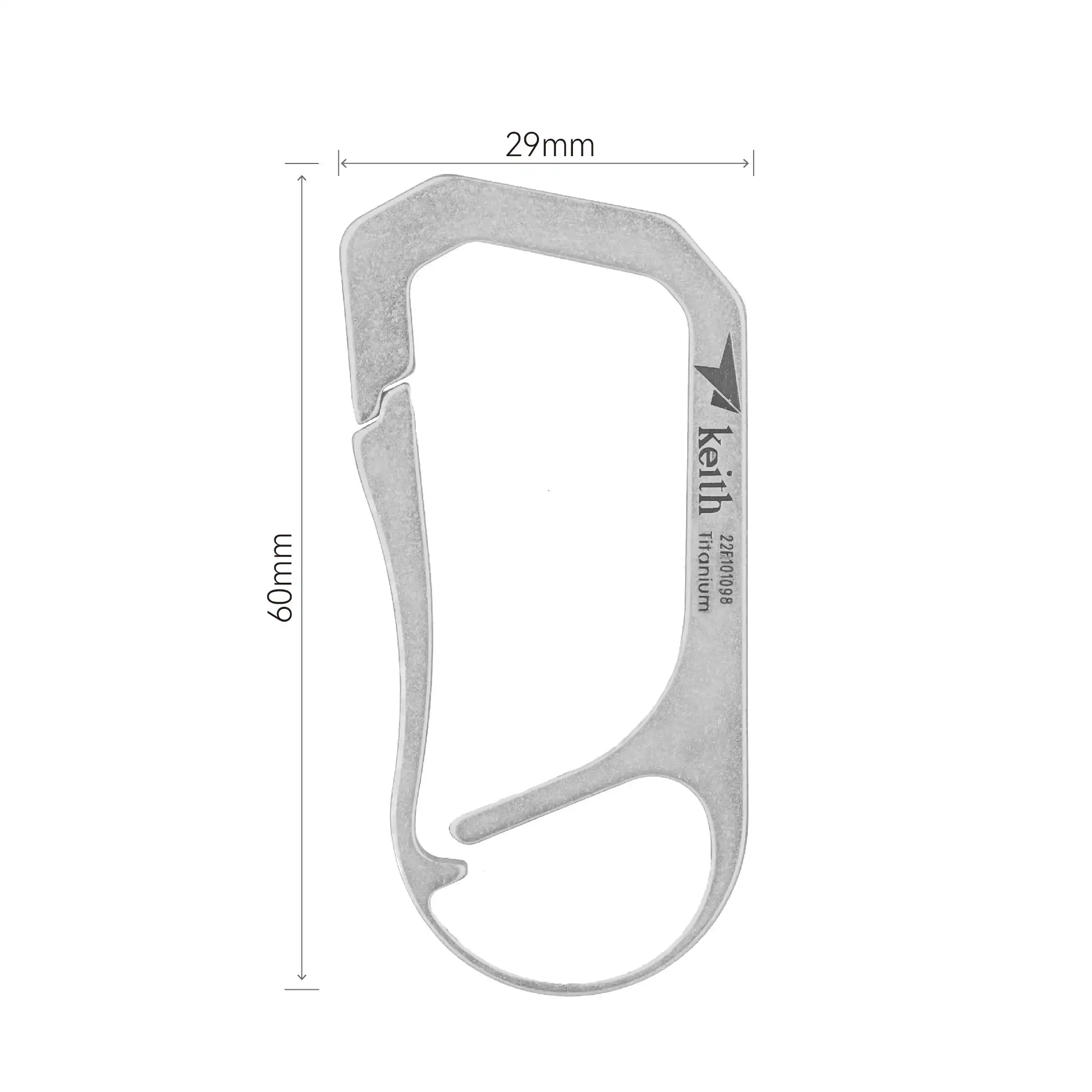 Ti1158 EDC Titan-Karabiner Keith mit Olight i5R EOS Titan Taschenlampe Immergrüne Eisblume